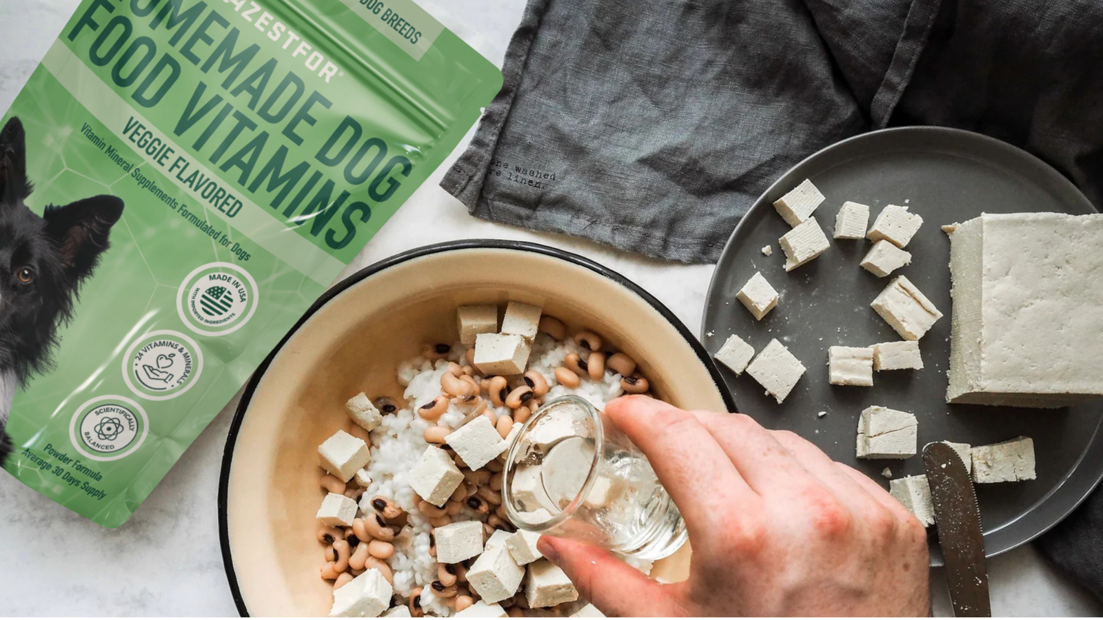 Vegan_diet_for_dogs_recipes_Tofu_Black_eyed_peas_rice_sunflower_oil_vitamins