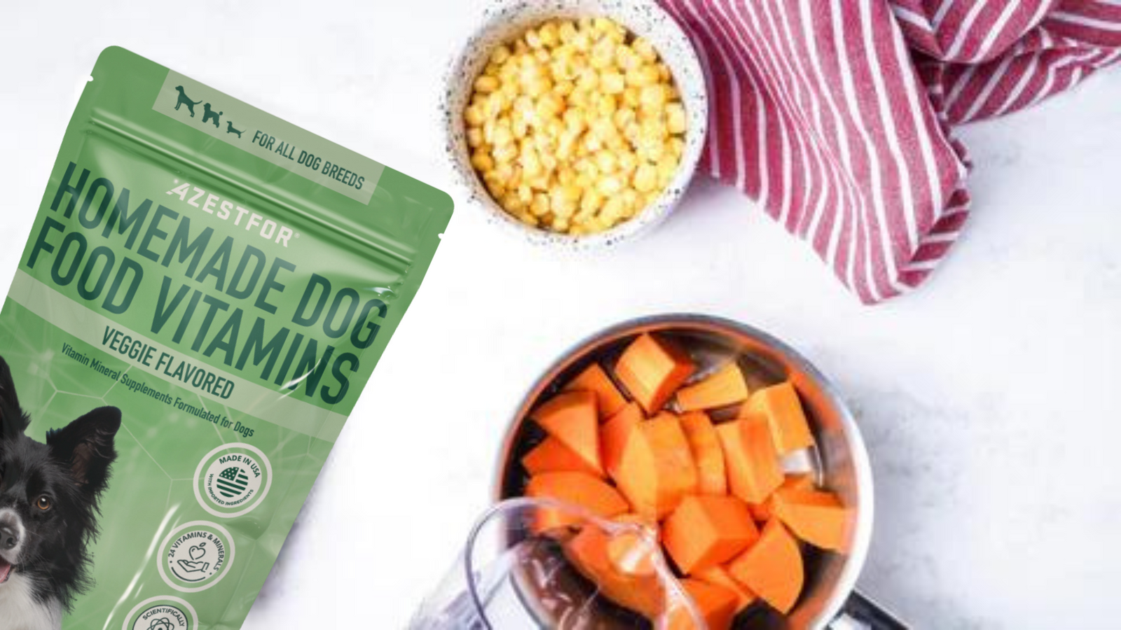 Easy_homemade_dog_food_recipe_Ingredients_corn_pumpkin_vitamins_turkey