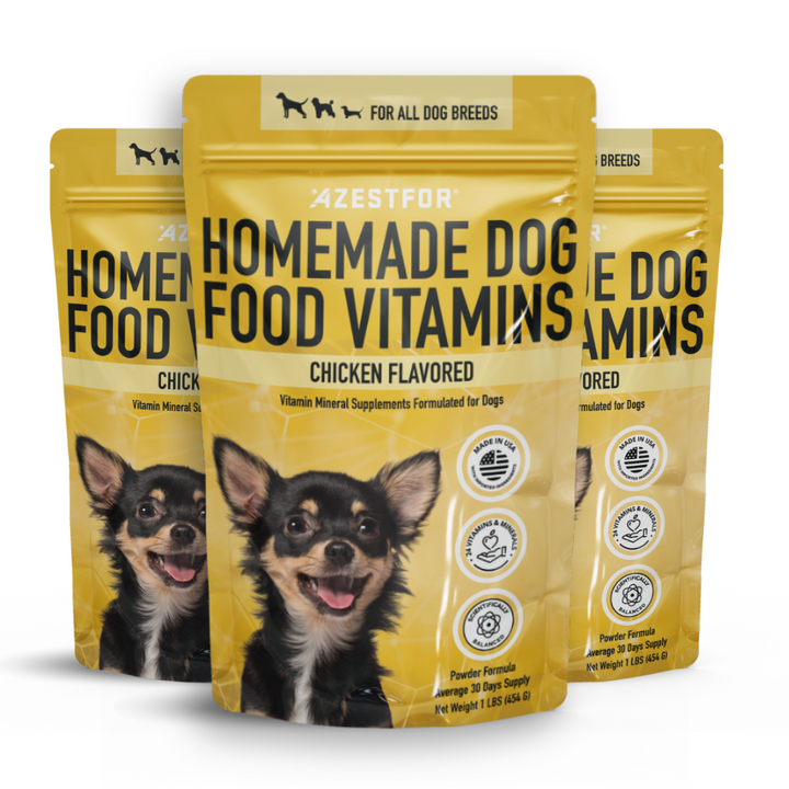 Azestfor Homemade Dog Food Vitamins Premix. Bundle of 3 Products: Chicken Flavored 